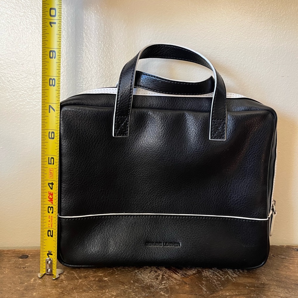 Black and White Leatherette Women’s Top-Handle Bag - Picture 10 of 12